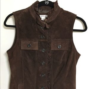 4/$25 Harold’s Vintage Suede Leather Ruffle Vest